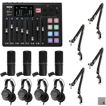 Rode RODECaster Pro with 4x Rode PSA1+ Microphone Boomarms 4x Zoom ZDM-1 Podcast Mic Packs and Strea | Walmart (US)