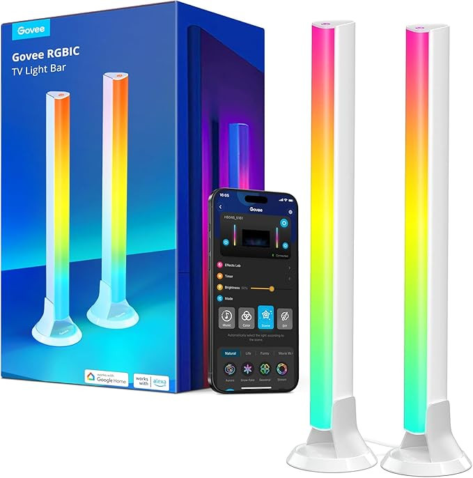 Govee RGBIC Light Bars, 15 Inches WiFi TV Backlight Suitable for 45-70 inch TVs, Smart Light Bars... | Amazon (US)