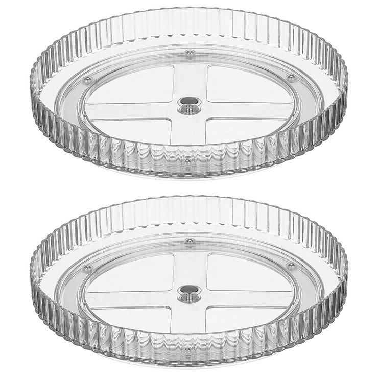 mDesign Fluted Lazy Susan Turntable Spinner, Kitchen Organizing - 2 Pack - Clear | Target