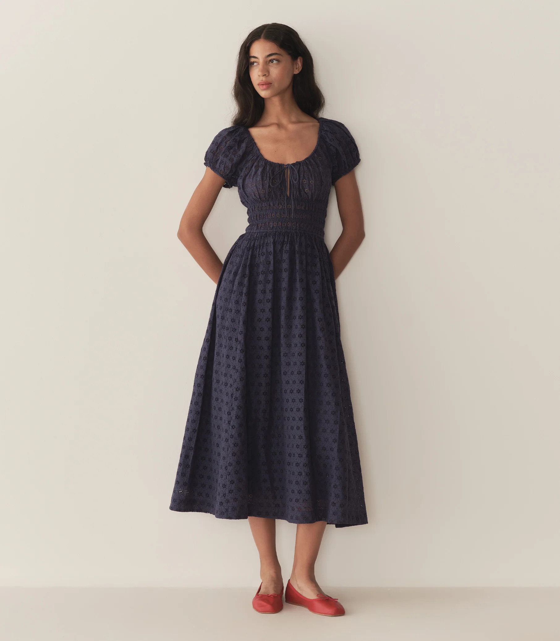 Quinn Dress - Adriatic Eyelet | DÔEN | DOEN