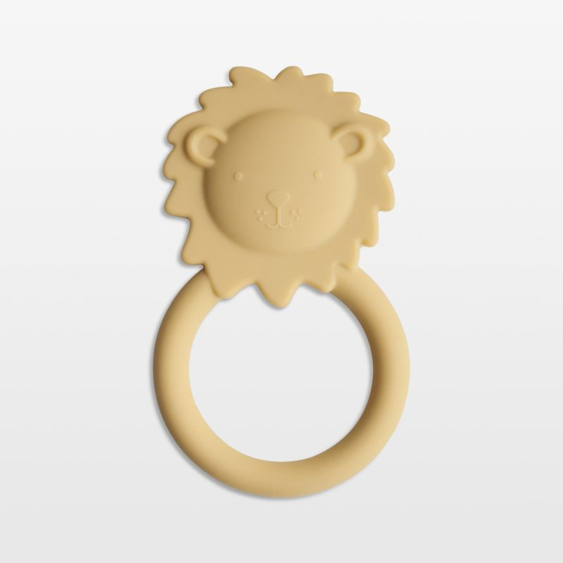 Mushie Yellow Lion Silicone Baby Teether + Reviews | Crate & Kids | Crate & Barrel