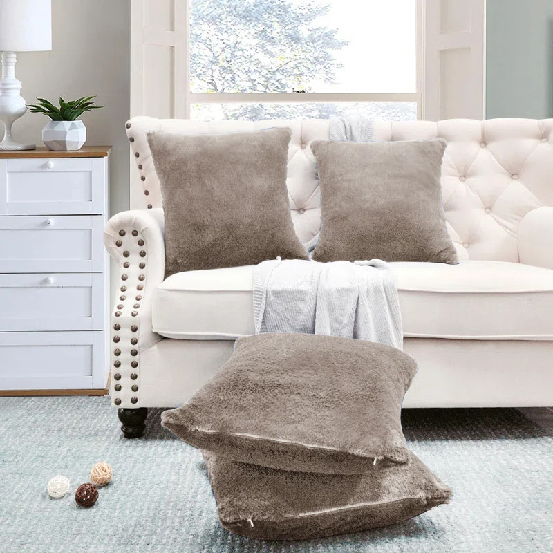 Reversible Faux Fur Throw Pillow Cover | Wayfair North America
