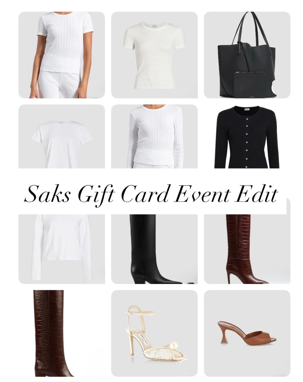Saks Gift Card Spend More, Earn More Event is going on through September 27th! Earn a $50 gift card for every $200 you spend (select styles- up to $500) with code FAM. Shop my edit of favorites including styles from Manolo Blahnik, Jimmy Choo, Leset and Mansur Gavriel. #sakspartner #saks @saks