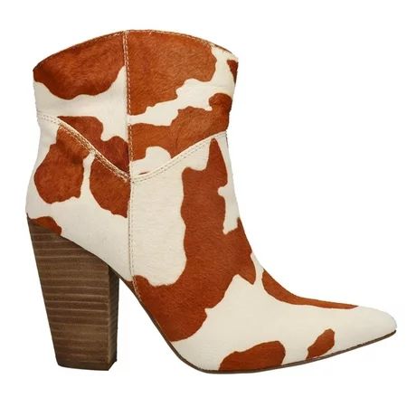 Dingo Womens Mane Tamer Cow Print Snip Toe Boots Ankle Mid Heel 2-3 | Walmart (US)