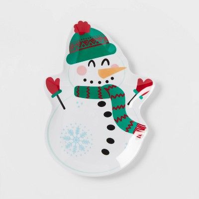 8" Melamine Snowman Figural Plate - Wondershop™ | Target