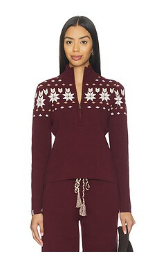 THE UPSIDE Le Ski Blanche Half Zip Sweater in Quince from Revolve.com | Revolve Clothing (Global)