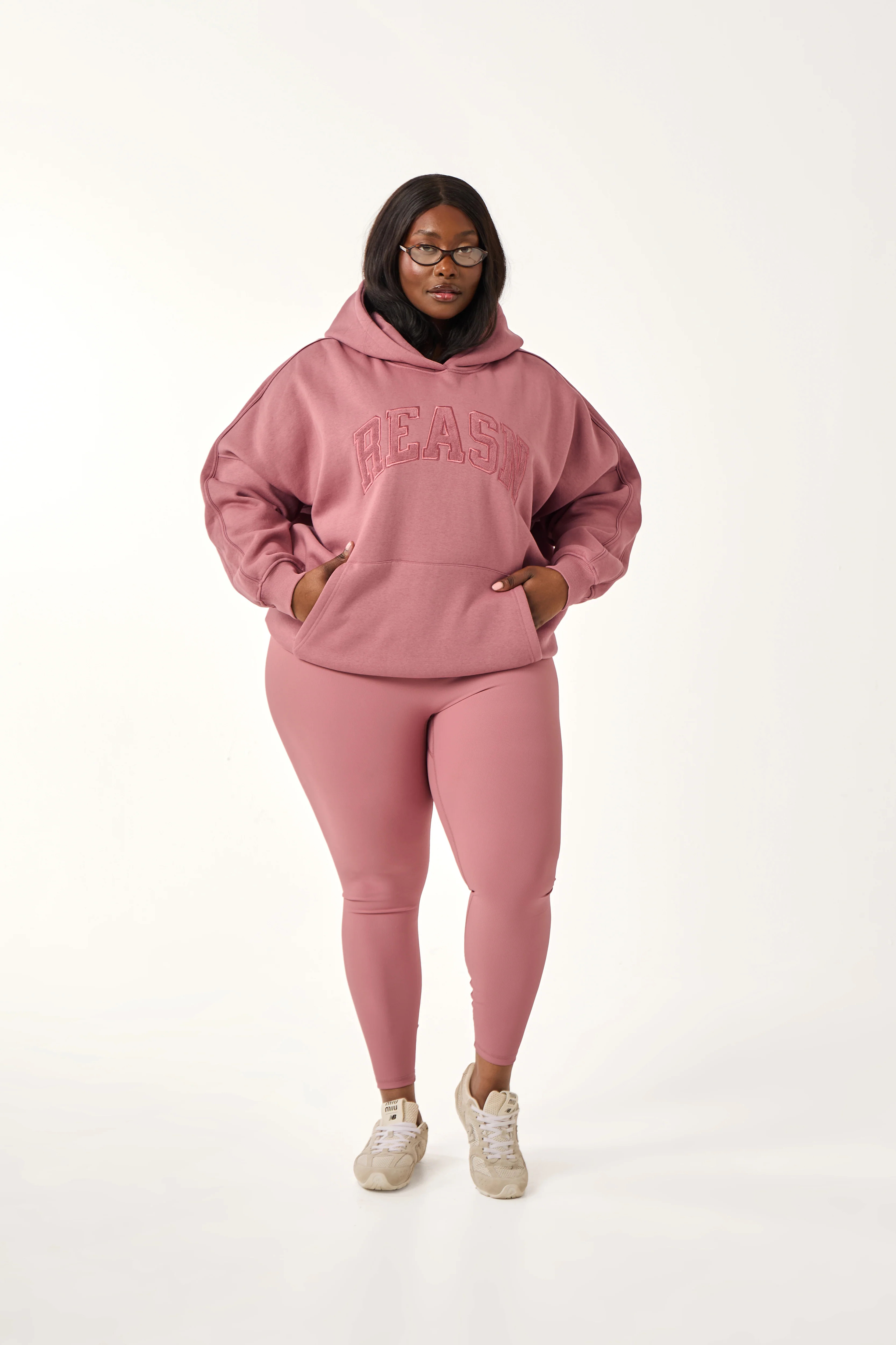 Oversized Branded Hoodie - Blush Pink | Reasn