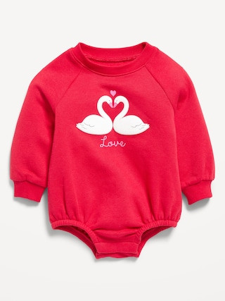 Printed Long-Sleeve Fleece One-Piece Romper for Baby | Old Navy (US)