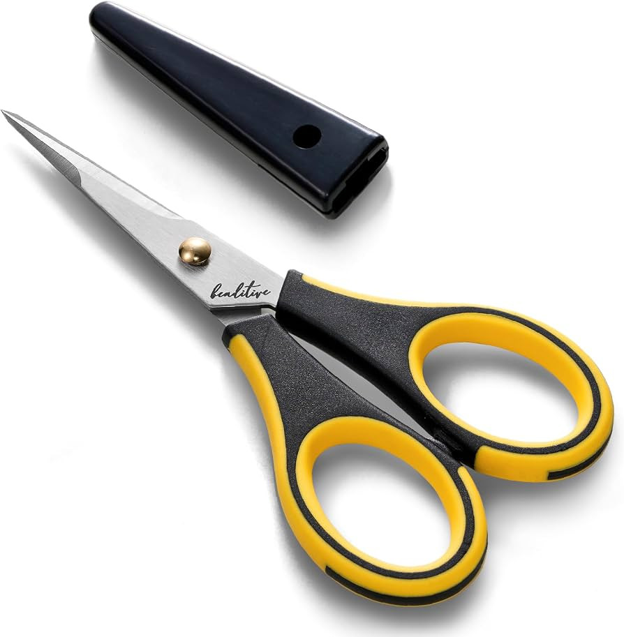Beaditive Precision Craft Scissors - Stainless Steel Blades With Safety Cap - Ultra Sharp Tip & N... | Amazon (US)