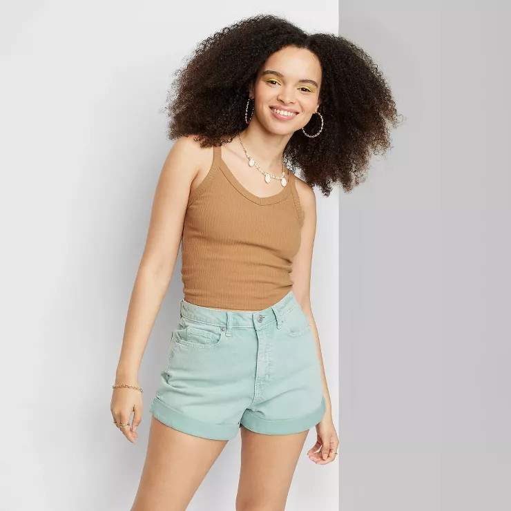 Women's Super-High Rise Curvy Rolled Cuff Jean Shorts - Wild Fable™ | Target