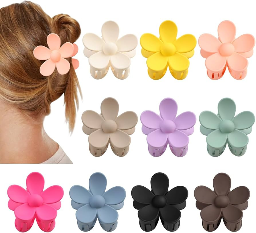 vivinin Flower Claw Clip 10 PCS Claw Clips, Hair Clips For Women Non Slip, Claw Clips for Thick H... | Amazon (US)