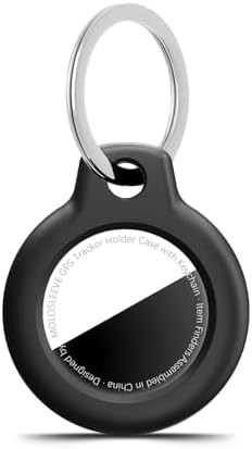 for Airtag Holder Case with Flat Keychain, Shockproof GPS Cover Anti-Scratch Key Chain for Air Ta... | Amazon (US)