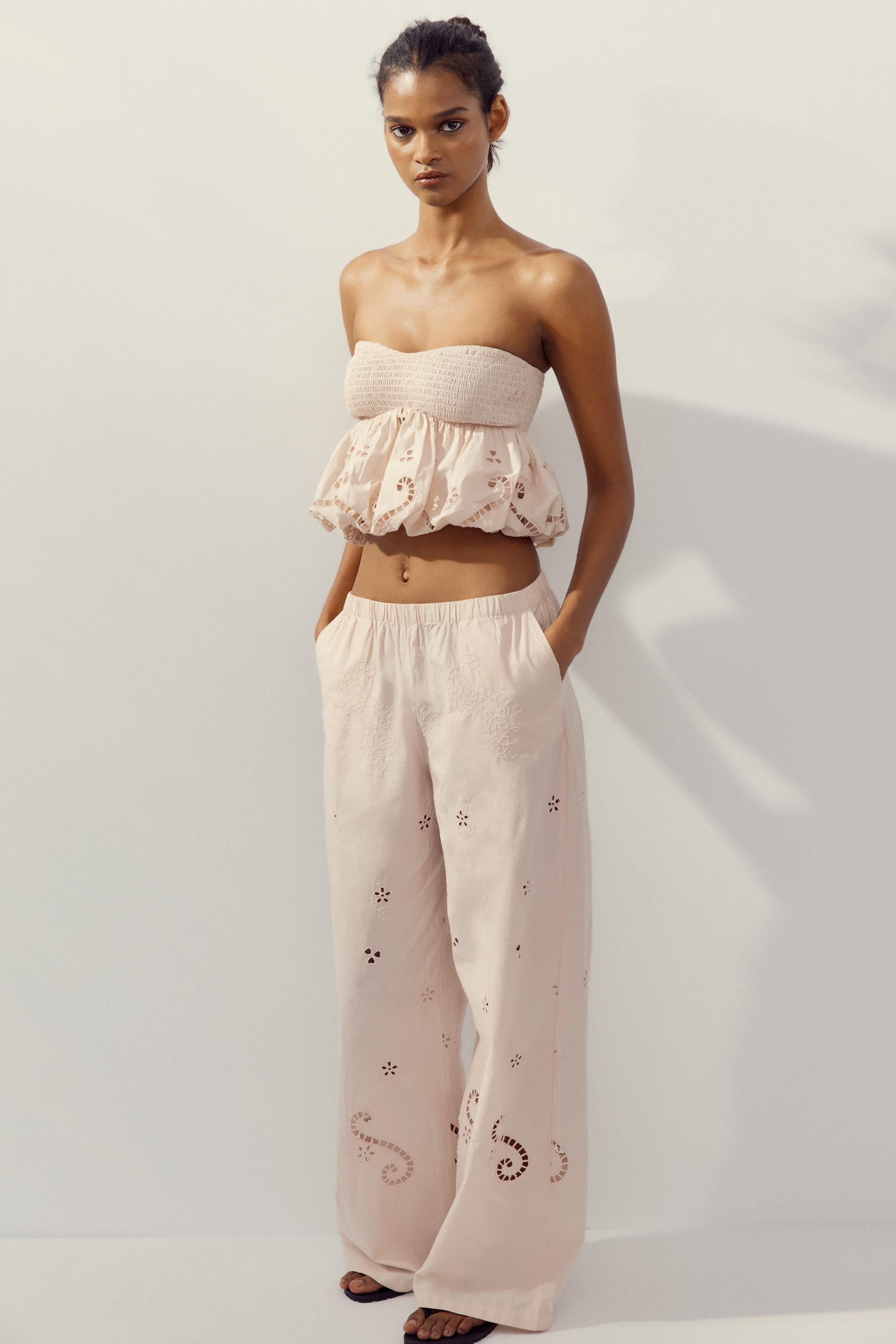 EMBROIDERED PAJAMA PANTS | Zara US