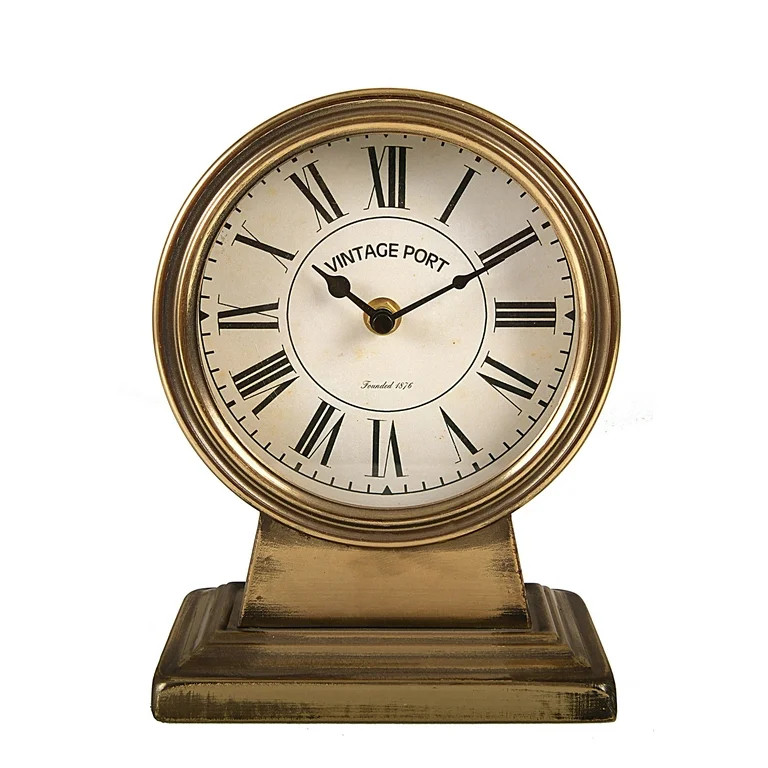 Creative Co-Op Quartz Gold Metal Tabletop Clock | Walmart (US)