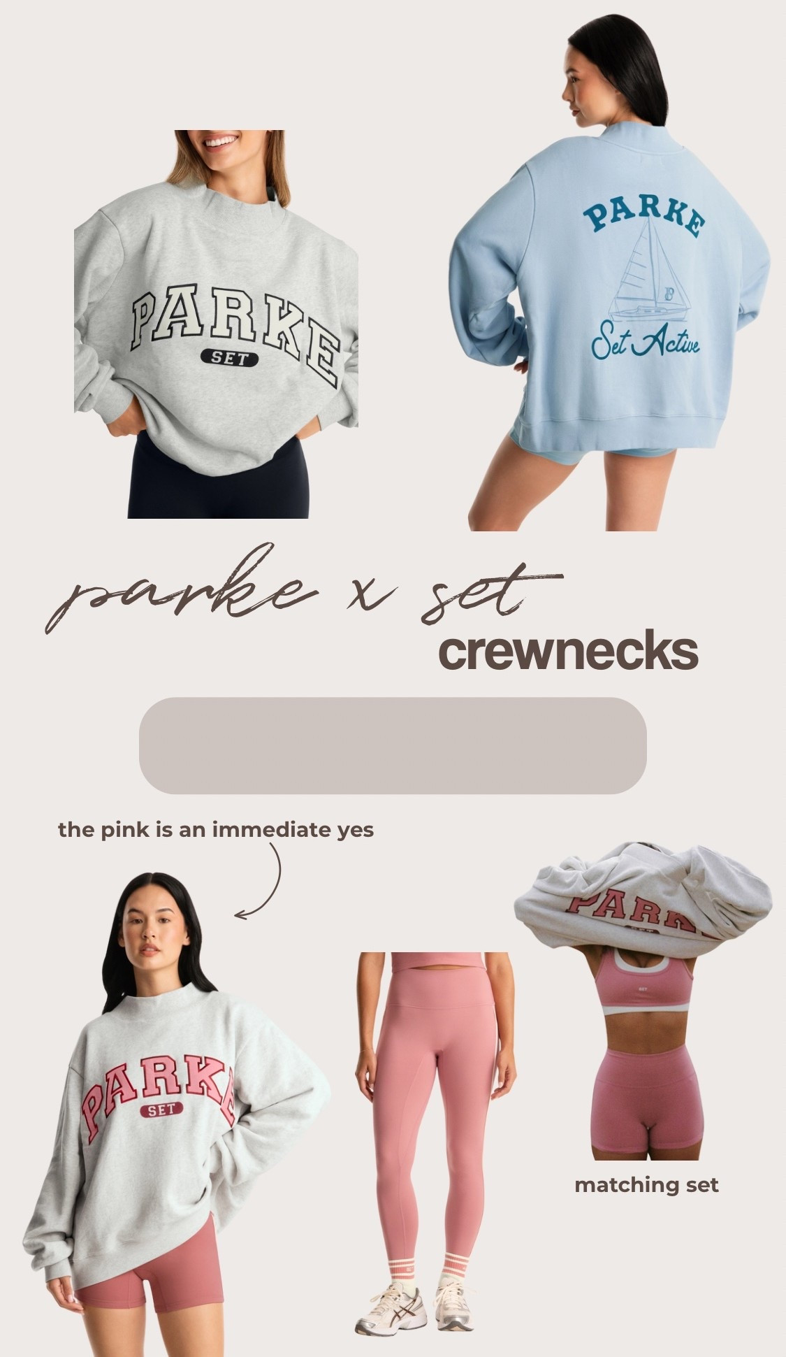 loving the PARKE x SET collab colors! i have a mock neck crew neck from them in a size L/XL and think it’s the perfect amount of oversized on me (i’m typically a size small)!

#LTKStyleTip #LTKGiftGuide #LTKActive
