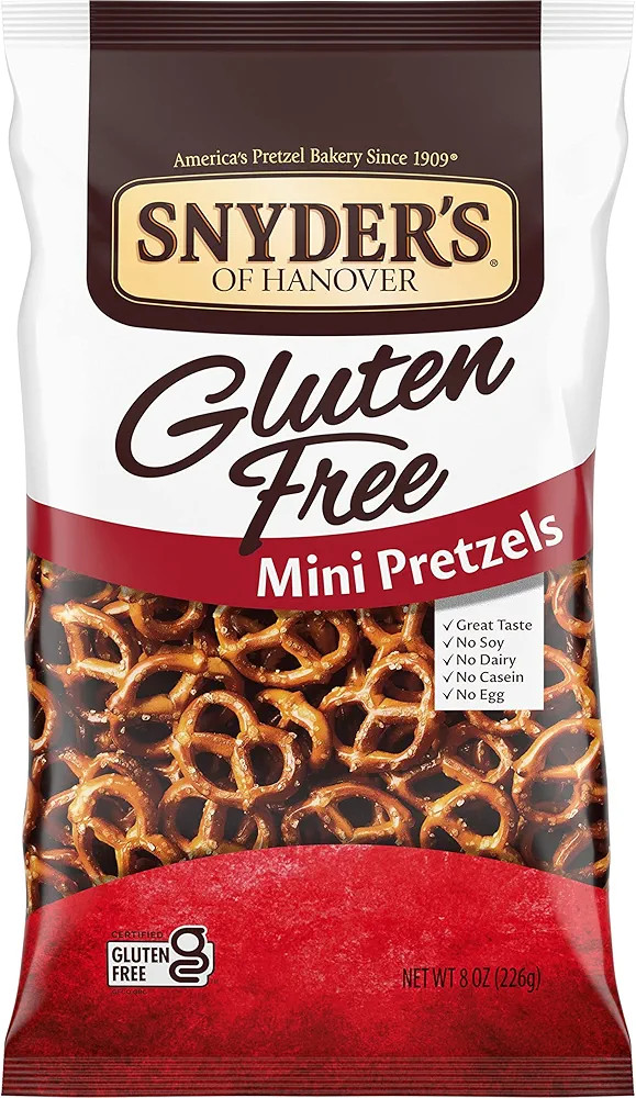 Snyder's of Hanover, Gluten Free Mini Pretzels, 8 Oz Bag | Amazon (US)