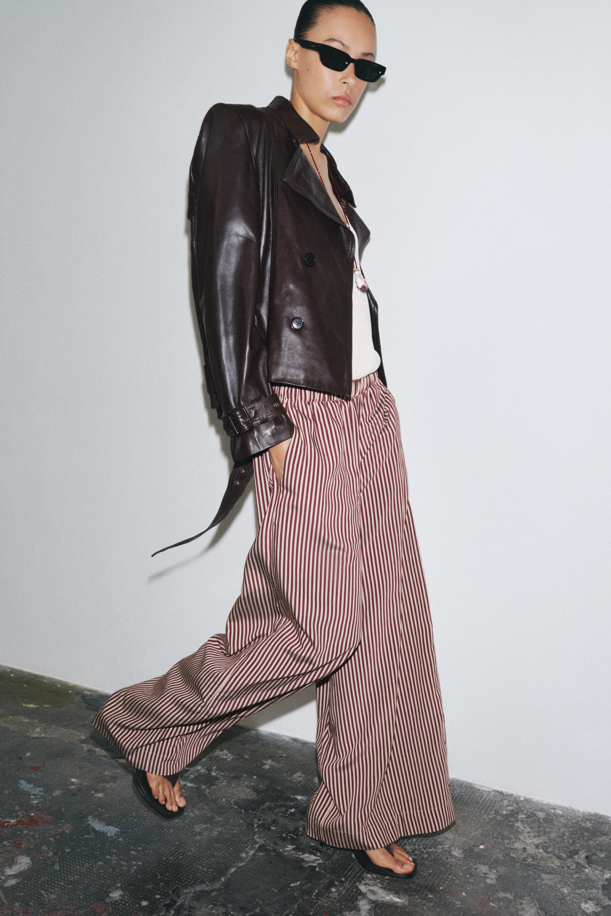 ZW COLLECTION STRIPED FLOWING TROUSERS | Zara UK