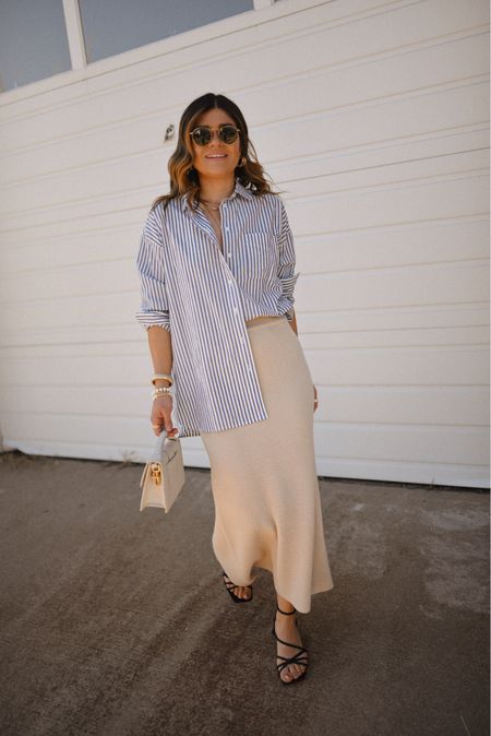 Shirt size small
Skirt size xs
Sandals run tts. Order your regular size.
Use code “carolina10” for 10% off my Miranda Frye jewelry! . 
Sézane, Madewell, stripe shirt, Target, Target style

#LTKfindsunder100 #LTKfindsunder50 #LTKshoecrush