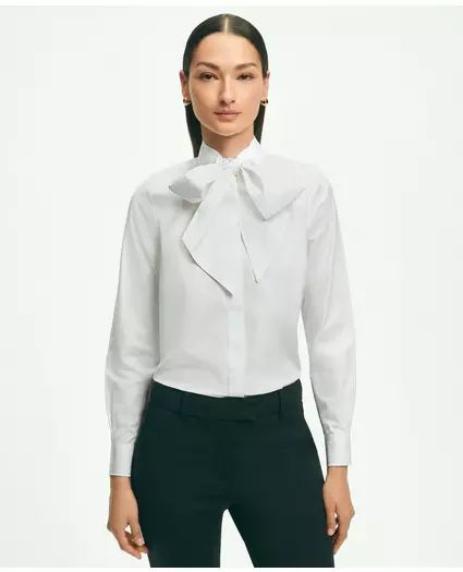 Cotton Bow-Neck Blouse | Brooks Brothers
