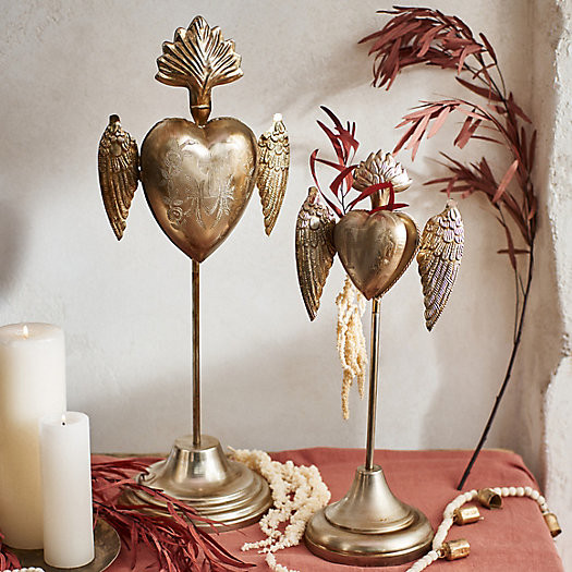 Gilded Winged Heart Locket on Stand | Terrain