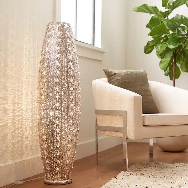Silver Orchid Brielle 43.5-inch 2-light Floor Lamp - Overstock - 31276521 | Bed Bath & Beyond