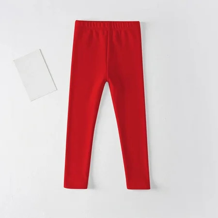 GERsome Leggings for Girls Soft Comfortable Leggings for Toddler Kids in 3 to 12 Years Ankle Length Girls Solid Color Leggings 1 Pack Girls Stretch Tights Pants Red 3-4 Years | Walmart (US)