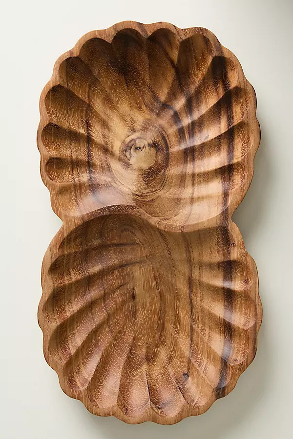 Wood Shell Double Platter | Anthropologie (US)