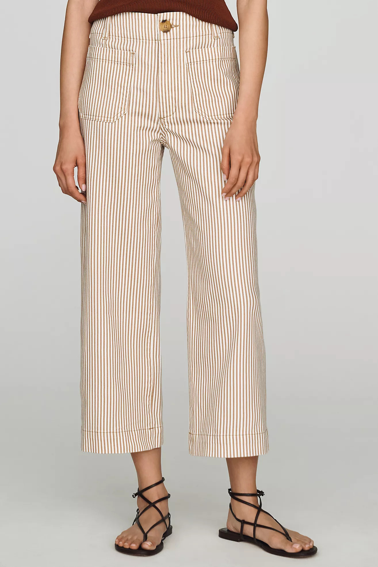 The Colette Striped Crop Wide-Leg Jeans by Maeve | Anthropologie (US)