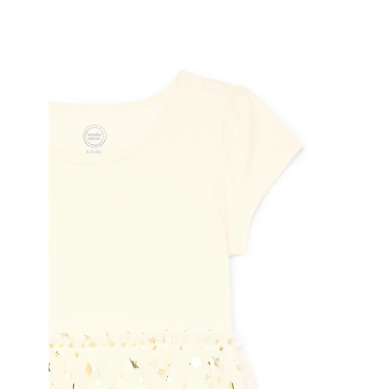 Wonder Nation Girls Short Sleeve Tutu Dress, Sizes 4-18 & Plus | Walmart (US)