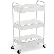CAXXA 3-Tier Rolling Metal Storage Organizer - Mobile Utility Cart Kitchen Cart with Caster Wheel... | Amazon (US)