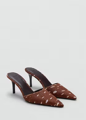 Bambi-print calf-hair heeled shoe medium brown - Women - 9 - MANGO | Mango (US/MX/AU)