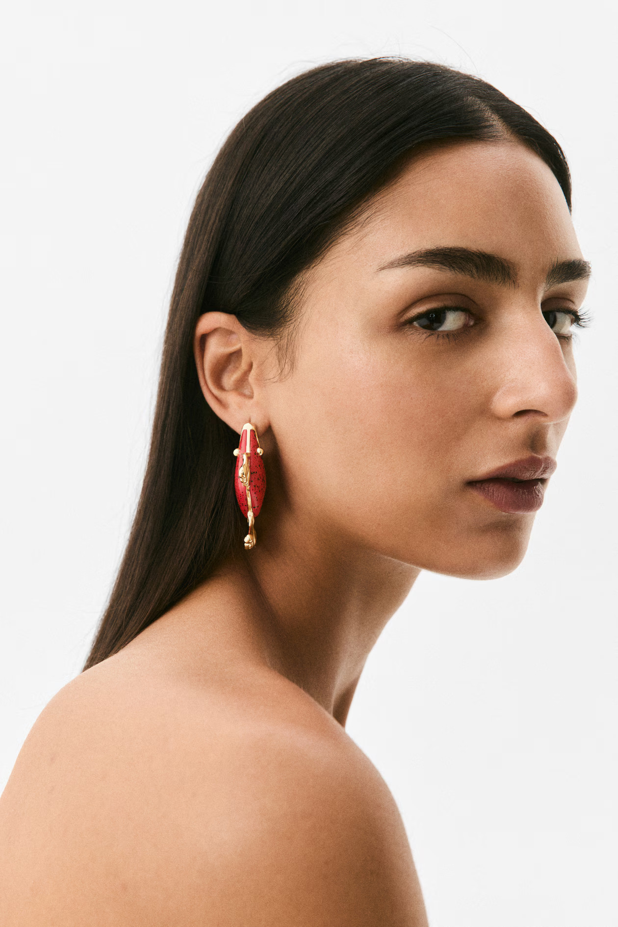 Fish-Shaped Earrings - Gold-colored/red - Ladies | H&M US | H&M (US + CA)