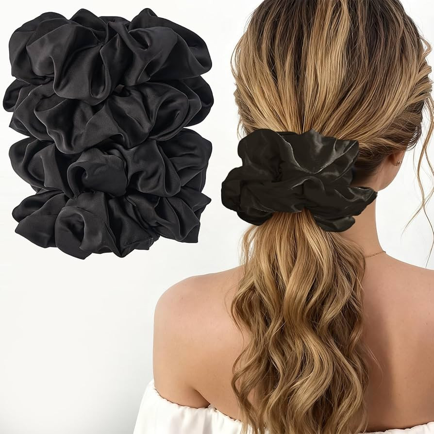 Lolalet Big Satin Scrunchies for Women, 5.9 Inch Large Oversized Scrunchie, Soft Jumbo/Giant Scru... | Amazon (US)