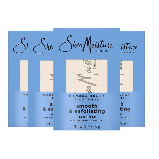 SheaMoisture Bar Soap Manuka Honey Oatmeal 4 Count Smoothing & Exfoliating Smooth and Exfoliating... | Amazon (US)