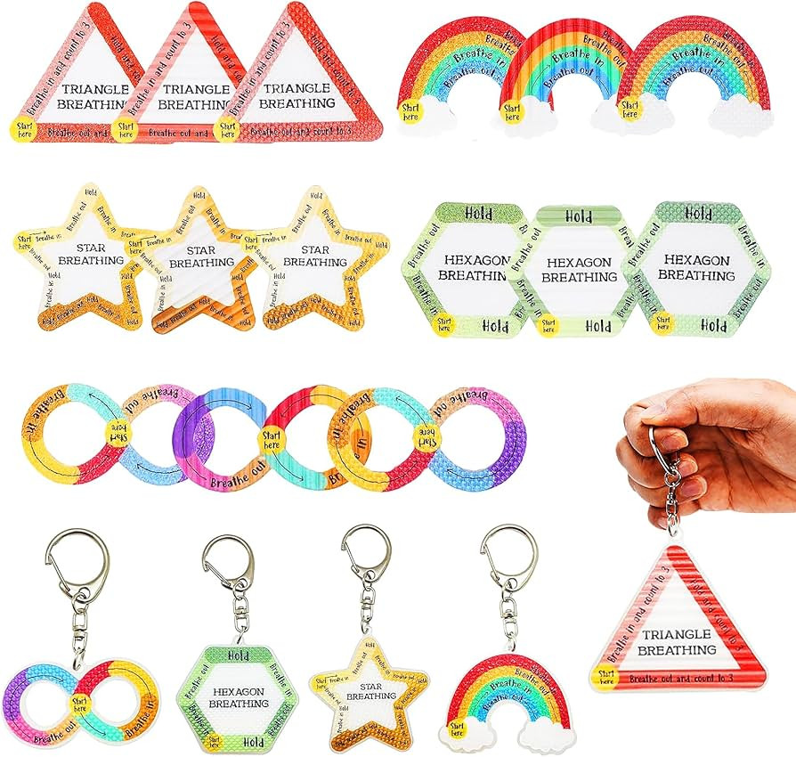 Primo Lines 15pcs Calm Strips for Anxiety Sensory Stickers, 5 Styles Sensory keychain, Geometric ... | Amazon (US)