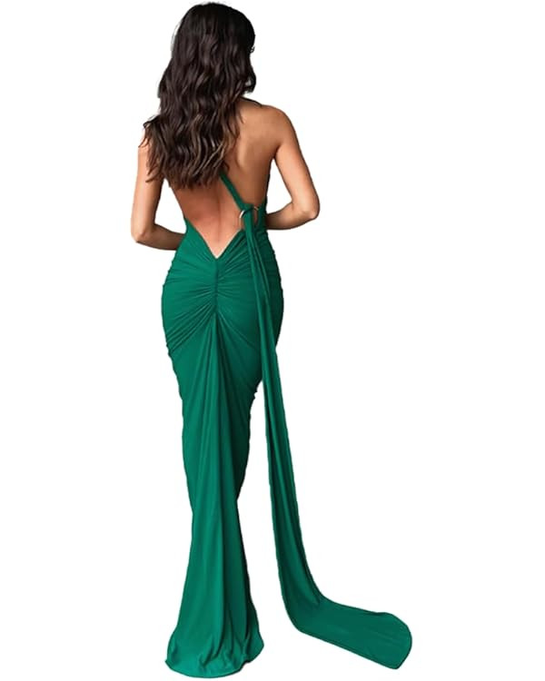 Women Sexy Backless Dress Bodycon Sleeveless Open Back Maxi Dress Going Out Elegant Party Cocktai... | Amazon (US)