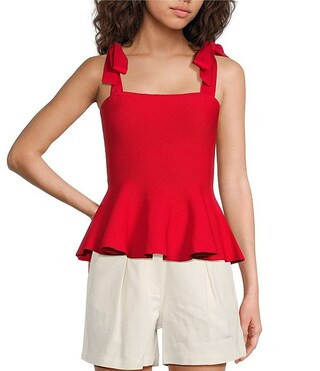 En Saison Payton Detachable Square Neck Sleeveless Peplum Top | Dillard's | Dillard's