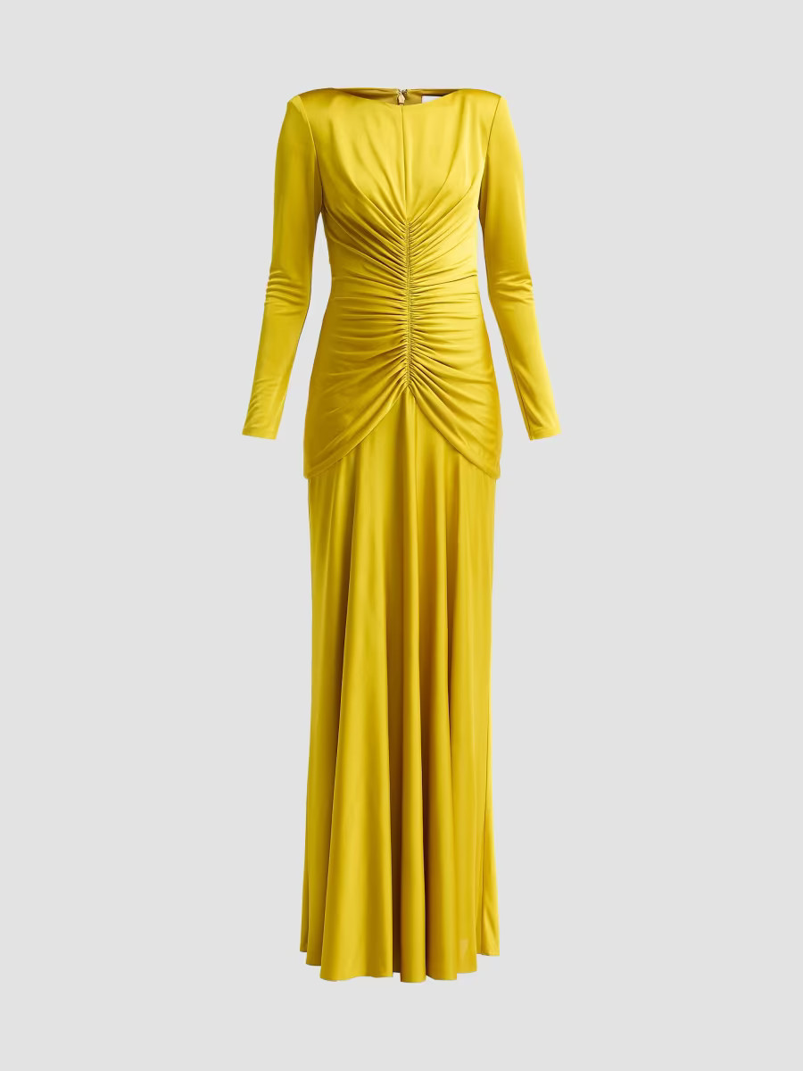 Women's Thea Satin Ruched Gown - Willow - Size 10 | Saks Fifth Avenue