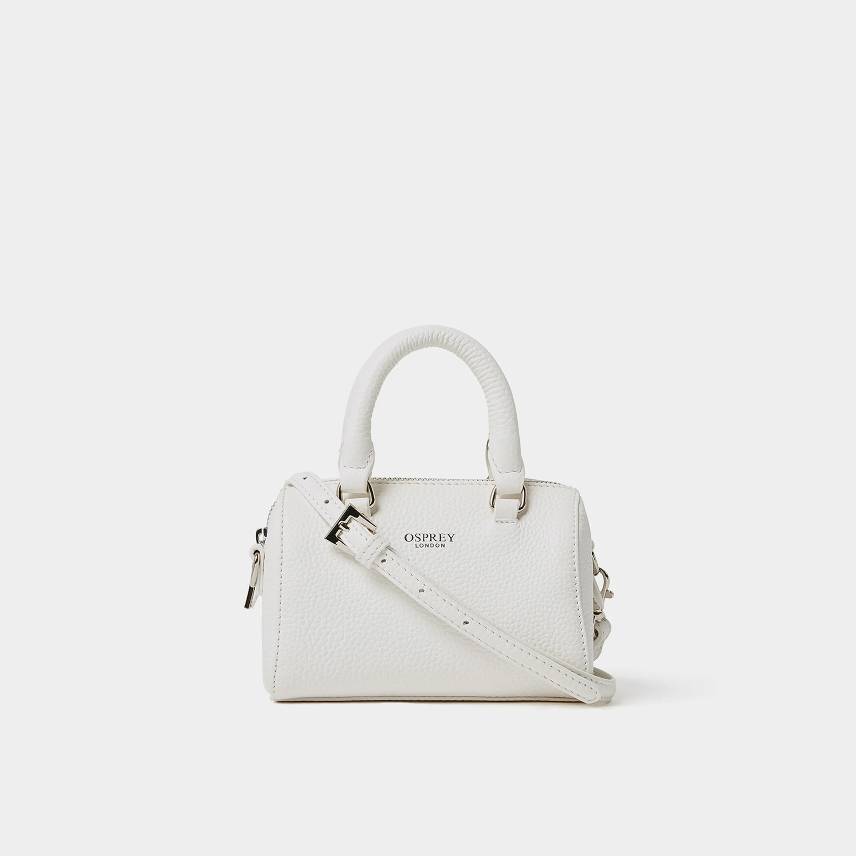 White OSPREY LONDON The Madison Mini Leather Barrel Bag | Debenhams | Debenhams UK