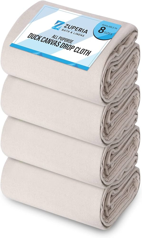 Canvas Drop Cloth for Painting (Size 6 x 9 Feet - Pack of 4) - Pure Cotton Painters Drop Cloth fo... | Amazon (US)