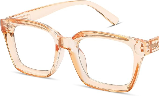 IBOANN Oversized Blue Light Glasses for Woman, Funky Fashion Glasses With Preppy Look, Reduce Scr... | Amazon (US)