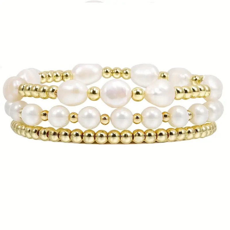 Vintage Style Elegant Beaded Bracelet Set White Faux Pearls - Temu | Temu Affiliate Program