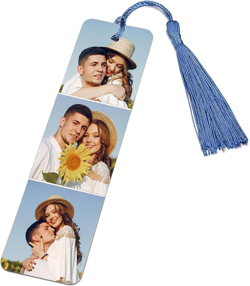 Custom Bookmark - Personalized Metal Bookmarks with Tassel, Customized Photo Color Picture Book M... | Amazon (US)