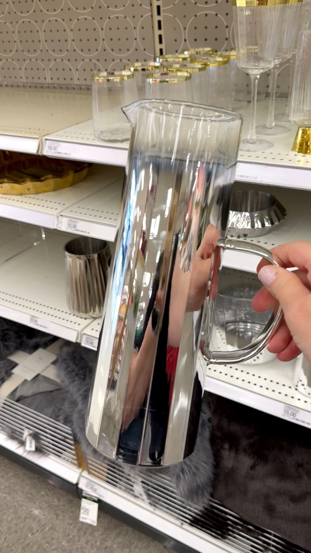 Deck out your holiday wet bar with this cocktail pitcher. It’s made of glass and has a faceted design in a black hue which fades to clear at the top of the pitcher. Perfect for large batch cold cocktails, mocktails, and eggnog. 🪩

And if you’re a mosaic artist, this pitcher would make fun materials to work with (but only if it broke on its own! 😉). For mosaic tips, tutorials + inspiration please visit my YouTube channel: YouTube.com/julieweilbacher. Follow @julieweilbacher on Instagram for all things mosaic art.

#cocktailpitcher #wetbar #beveragebar #holidaypitcher #NYE #newyearseve #holidayhosting #mosaic #target #silverpitcher #glasspitcher #christmastablescape #holidayparty #beveragepitcher

#LTKSeasonal #LTKFindsUnder50 #LTKHoliday