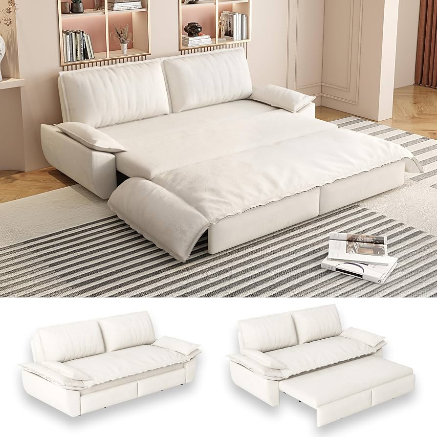 70.1" Futon Sofa Bed Queen Size, Pull Out Bed, 3-in-1 Convertible Sleeper Sofa with Cushion Armre... | Amazon (US)