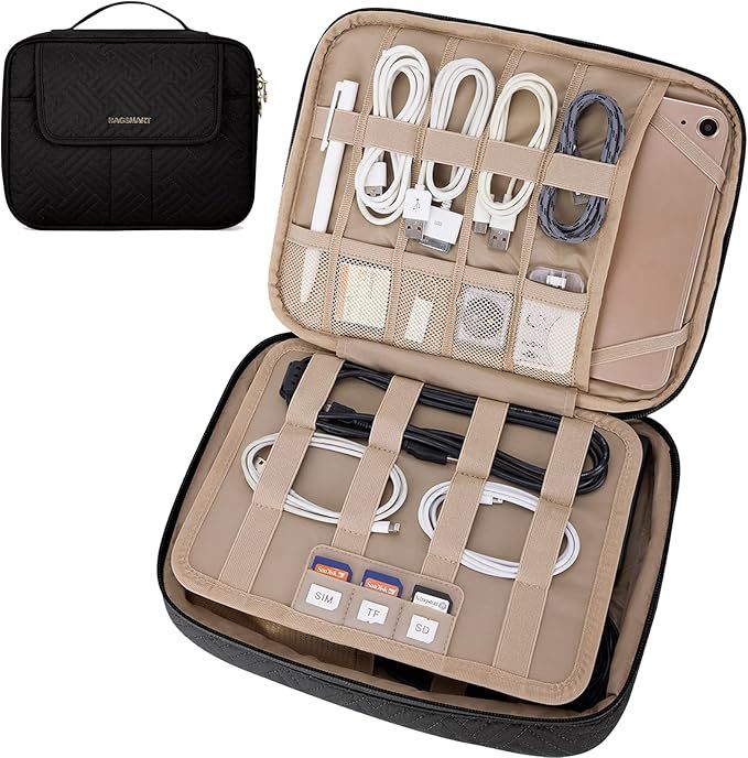BAGSMART Electronic Organizer,Travel Cable Bag,Double Layer Tech Bag,Electronics Accessories Carr... | Amazon (US)