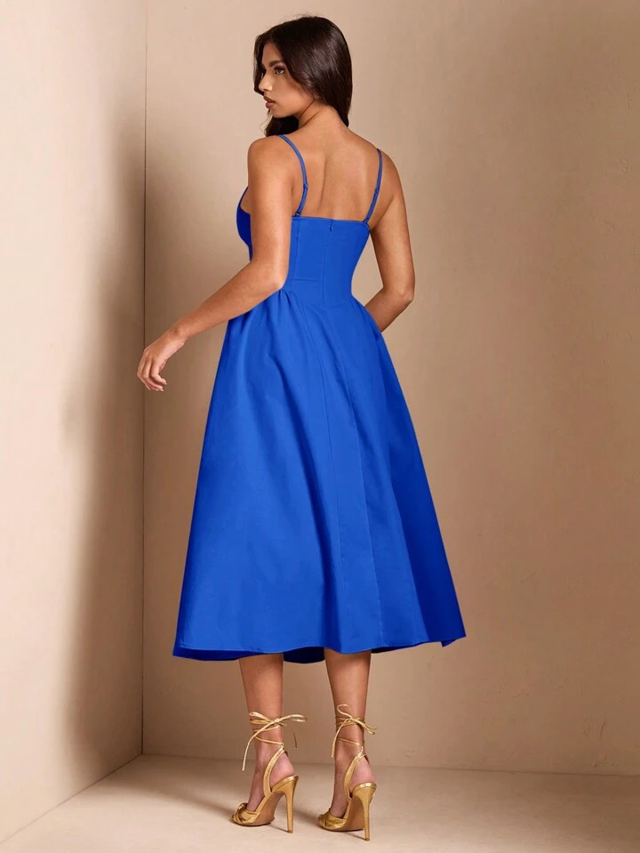 SHEIN BAE Elegant Women Long Flare Dress, Suitable For Daily Date, Outing, Nightclub, Party, Autu... | SHEIN