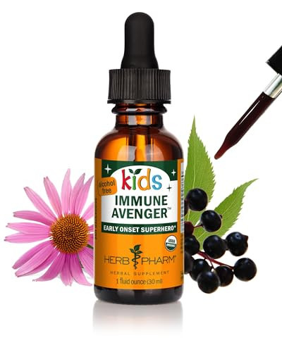 Herb Pharm Kids Certified-Organic Alcohol-Free Immune Avenger Herbal Formula, 1 Ounce | Amazon (US)