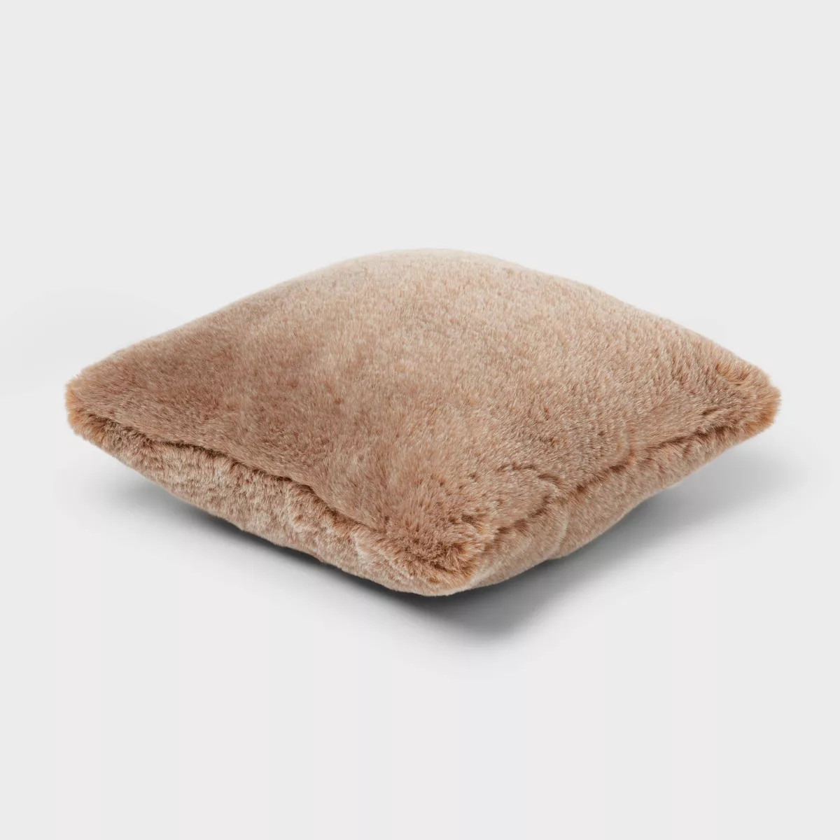 Square Luxe Faux Fur Throw Pillow Caramel - Threshold™ | Target