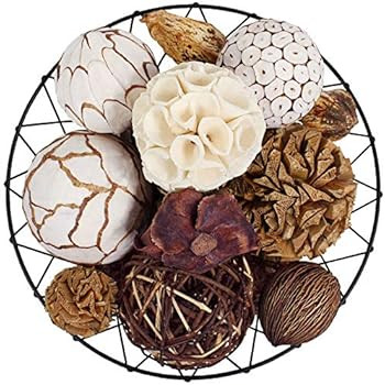 Blue Donuts Decorative Balls for Centerpiece – Decorative Bowl Fillers, Assorted Rattan Wicker Balls | Amazon (US)